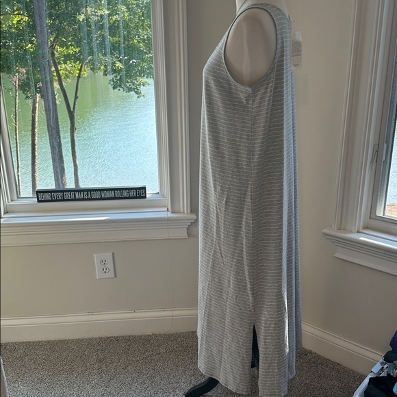 NWT Eileen Fisher Striped Organic Cotton Jersey Tank Sleep Dress, Small - Picture 4 of 8